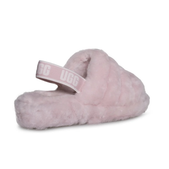 UGG Shoes - UGG Fluff Yeah Slide Seashell Pink Slippers -Women's size 6 Good Used Condition